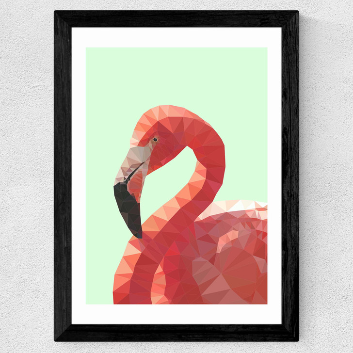 Geometric Flamingo Wide Black Frame Geometric Flamingo Wide Black Frame