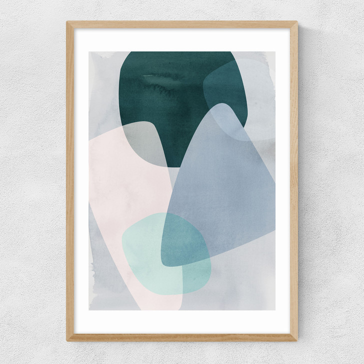 Palm Leaves 5 Narrow Oak Frame