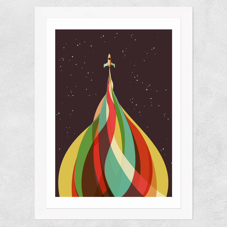 Space Boy Wide White Frame