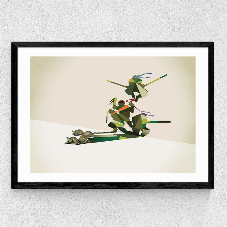 Walking Shadows: Turtles Medium Black Frame
