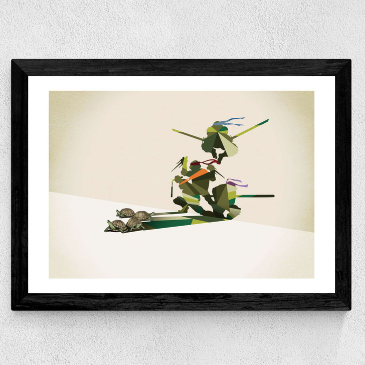 Walking Shadows: Turtles Wide Black Frame