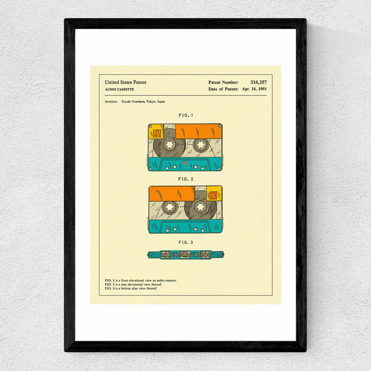 Cassette Patent Medium Black Frame Cassette Patent Medium Black Frame
