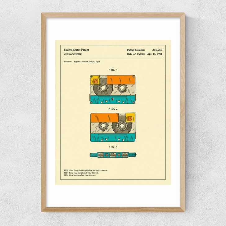 Cassette Patent Narrow Oak Frame Cassette Patent Narrow Oak Frame