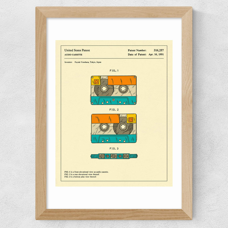Cassette Patent Wide Oak Frame Cassette Patent Wide Oak Frame