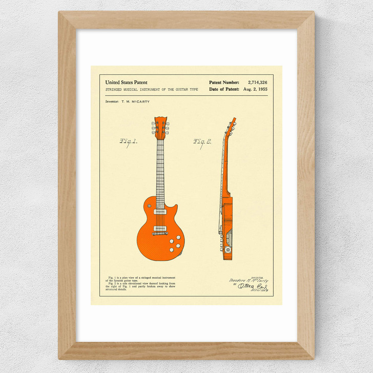 Guitar 2 Wide Oak Frame Guitar 2 Wide Oak Frame