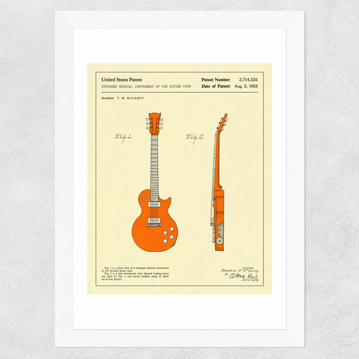 Guitar 2 Wide White Frame Guitar 2 Wide White Frame