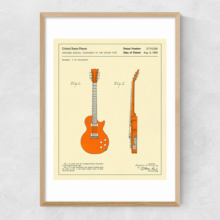 Guitar 2 Narrow Oak Frame