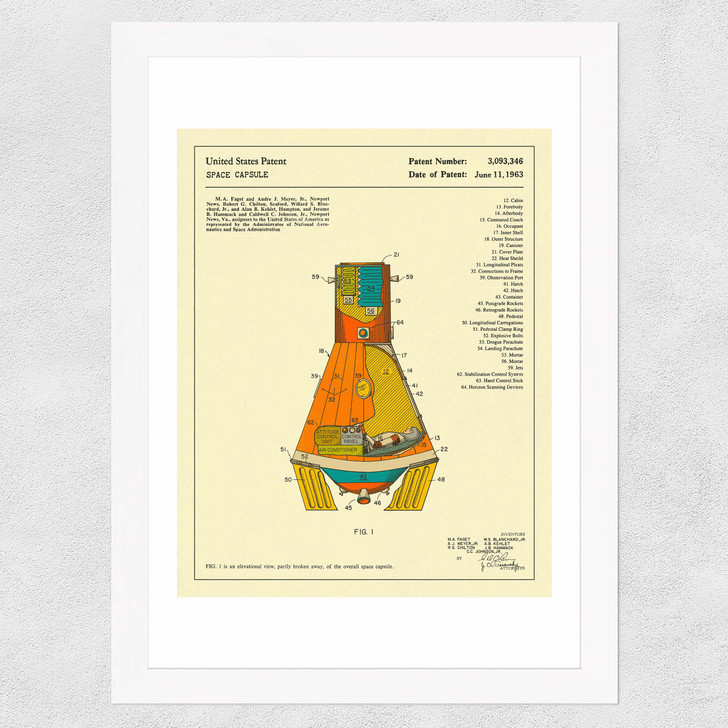 Space Capsule Wide White Frame Space Capsule Wide White Frame