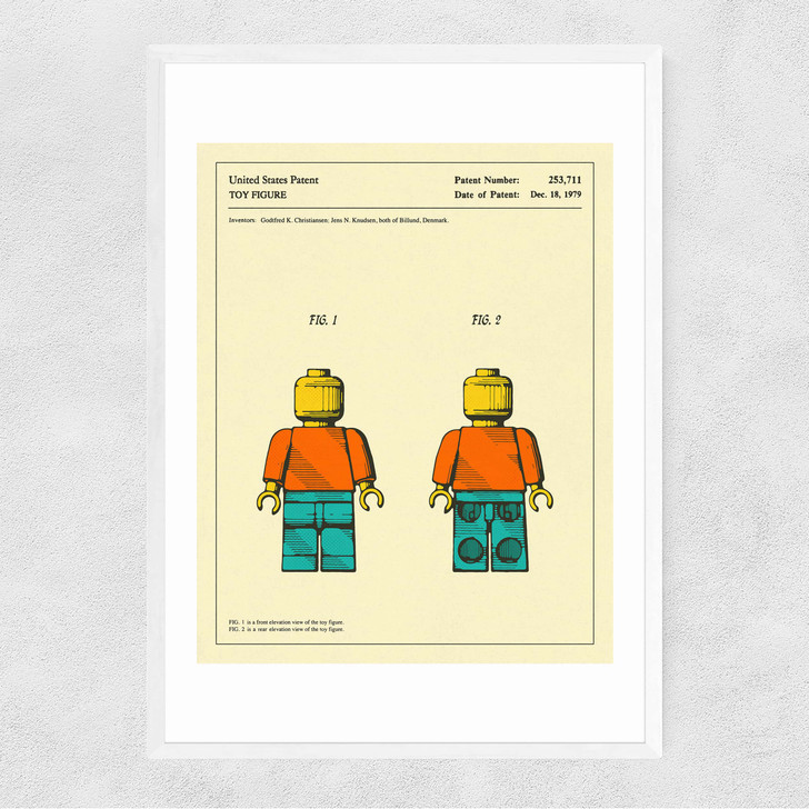 Toy Figure Narrow White Frame