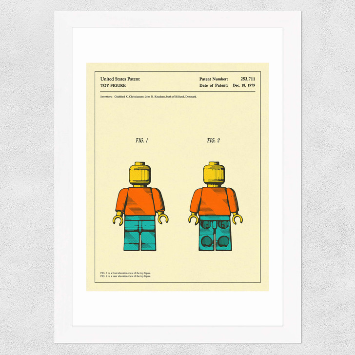 Toy Figure Wide White Frame