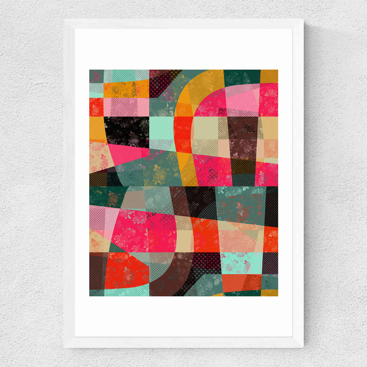 Fragments XI Medium White Frame