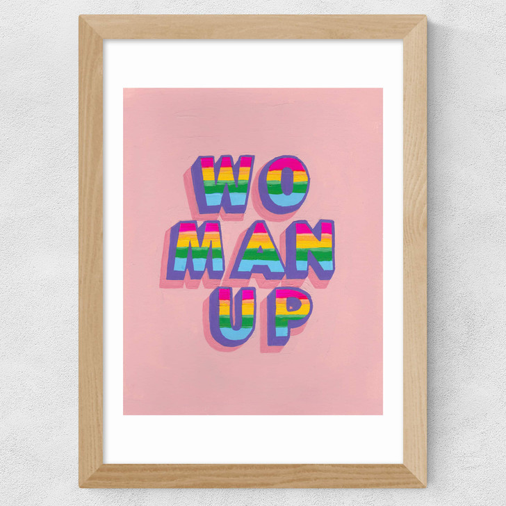 Woman Up Wide Oak Frame Woman Up Wide Oak Frame