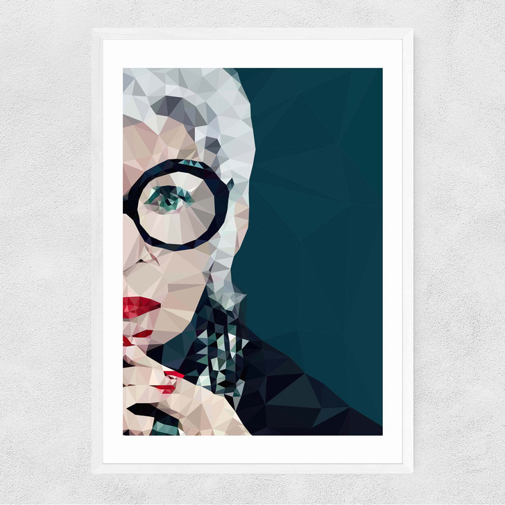 Iris Apfel Narrow White Frame