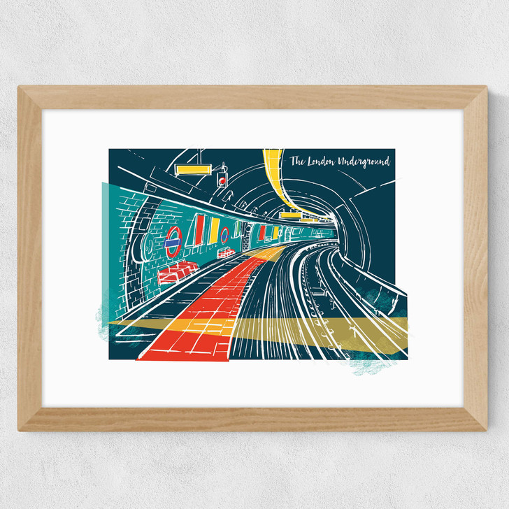 The London Tube Wide Oak Frame The London Tube Wide Oak Frame