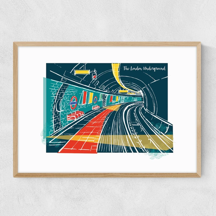 The London Tube Narrow Oak Frame