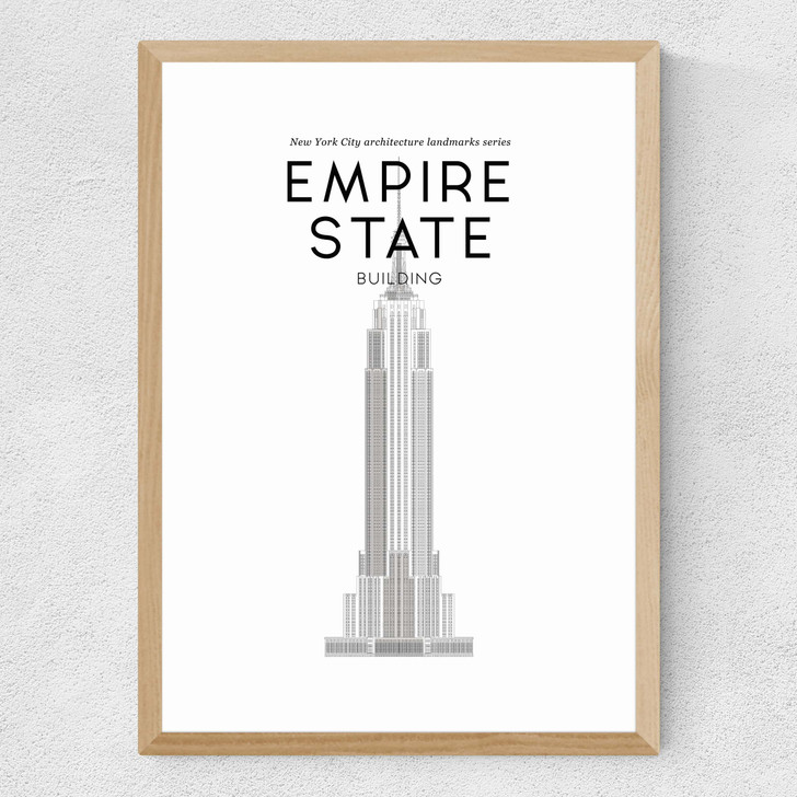 Empire State Building Medium Oak Frame Empire State Building Medium Oak Frame