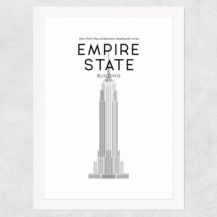 Empire State Building Wide White Frame Empire State Building Wide White Frame