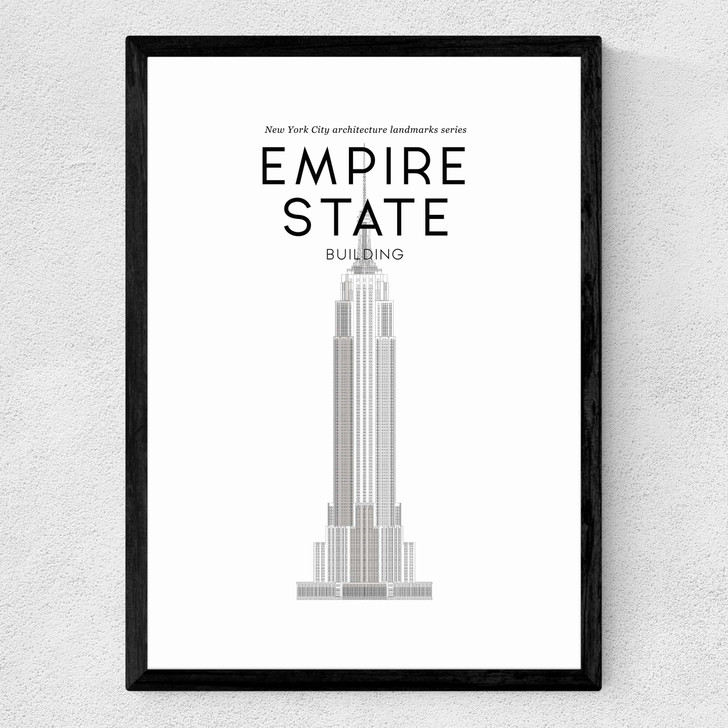 Empire State Building Medium Black Frame