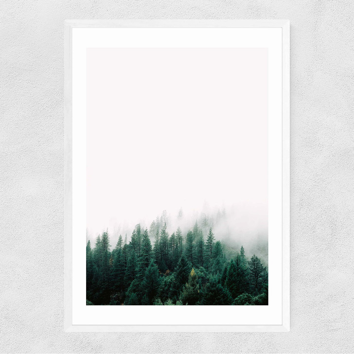 Forest Mist Narrow White Frame