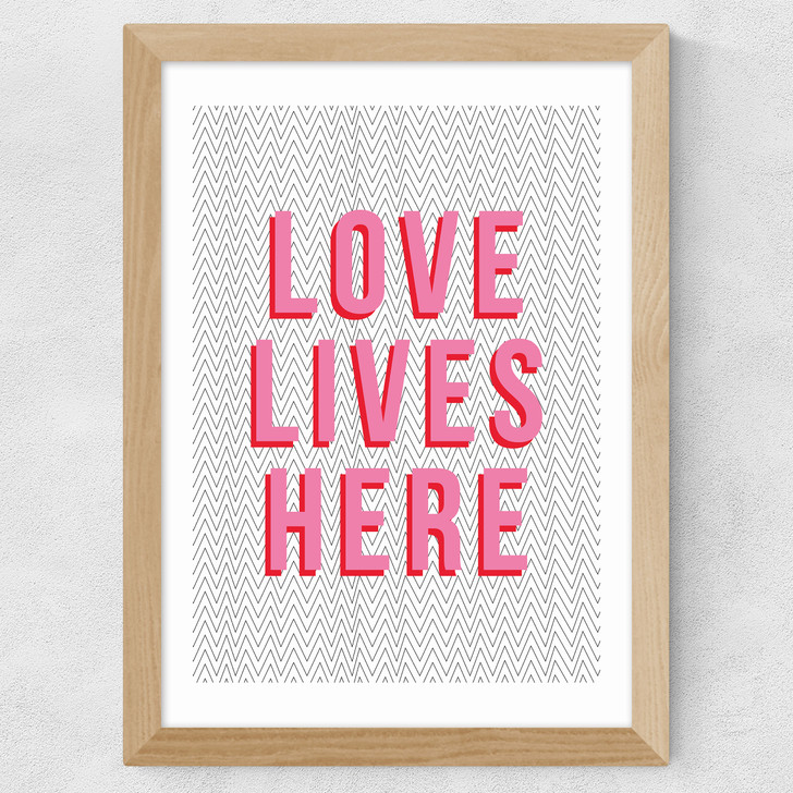 Love lives here Wide Oak Frame Love lives here Wide Oak Frame