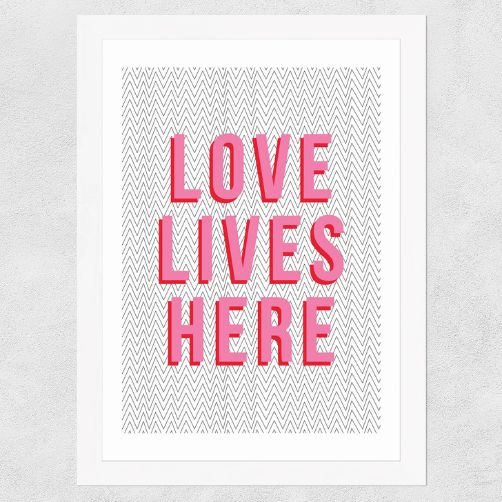 Love lives here Wide White Frame Love lives here Wide White Frame