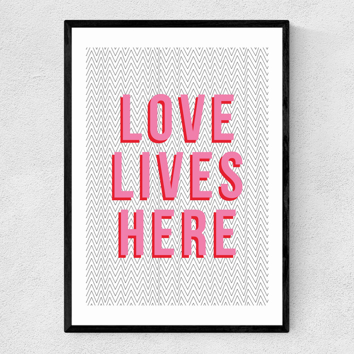 Love lives here Narrow Black Frame