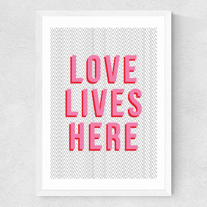 Love lives here Medium White Frame