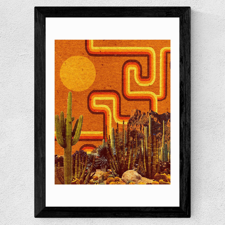Desert Lines Wide Black Frame