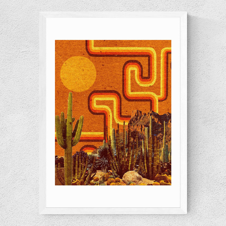Desert Lines Medium White Frame