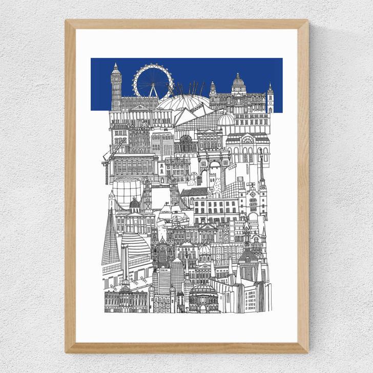 London Blue Medium Oak Frame