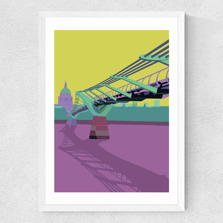 Millennium Bridge - St Pauls Medium White Frame Millennium Bridge - St Pauls Medium White Frame