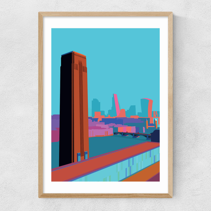 Tate Modern - City Skyline Narrow Oak Frame