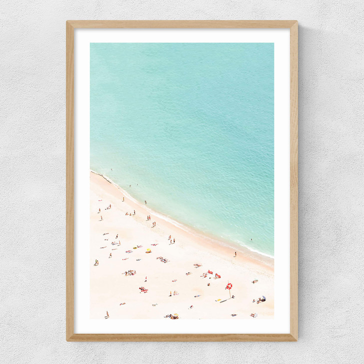 Aerial Beach Narrow Oak Frame Aerial Beach Narrow Oak Frame