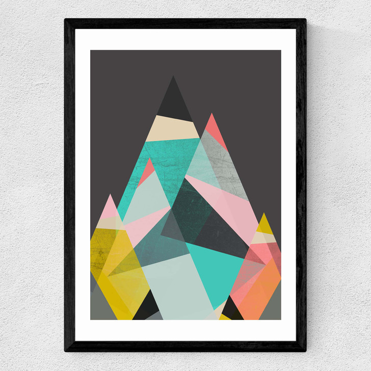 Geo Mountains Medium Black Frame