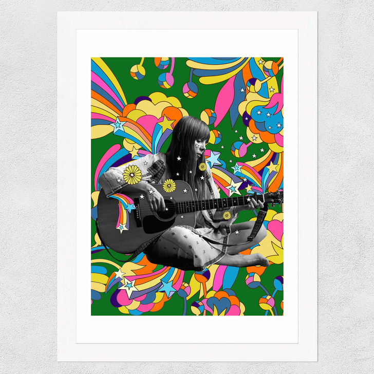 Joni Mitchell - Summer of Love Wide White Frame Joni Mitchell - Summer of Love Wide White Frame