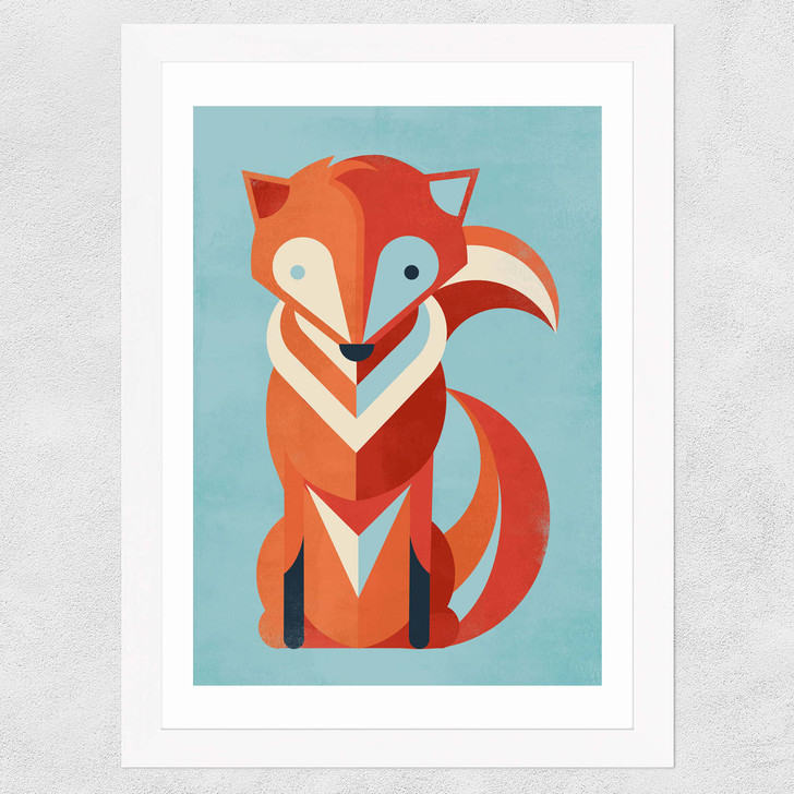 Fox by Jay Fleck Wide White Frame Fox by Jay Fleck Wide White Frame