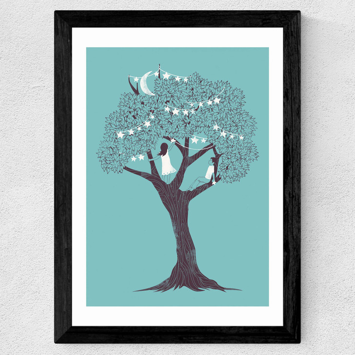 I saw Stars Wide Black Frame