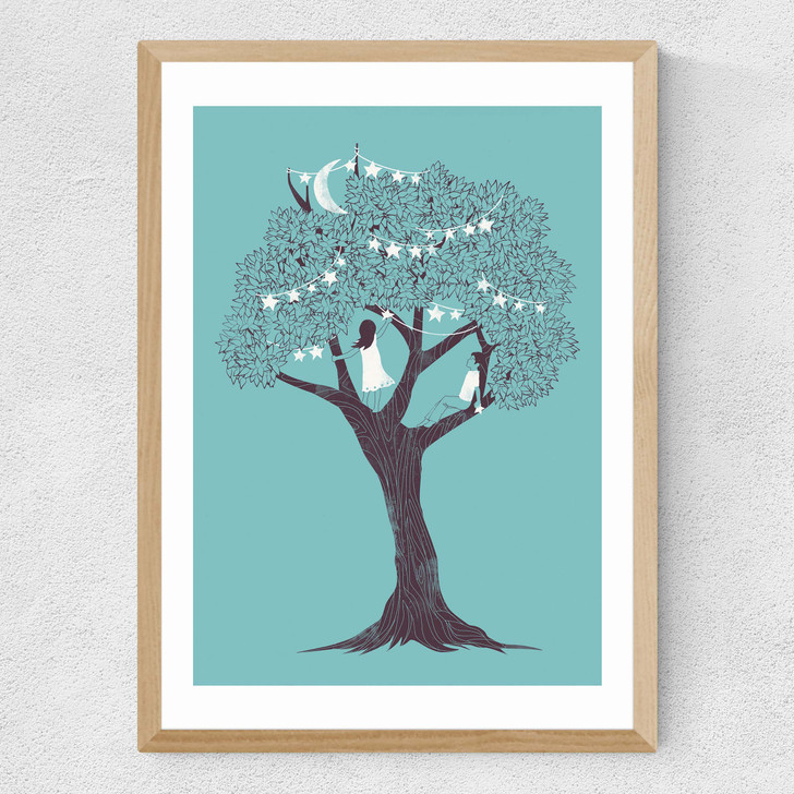 I saw Stars Medium Oak Frame