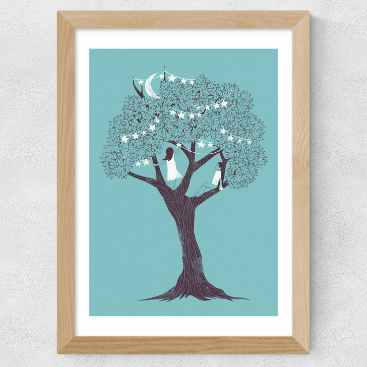 I saw Stars Wide Oak Frame