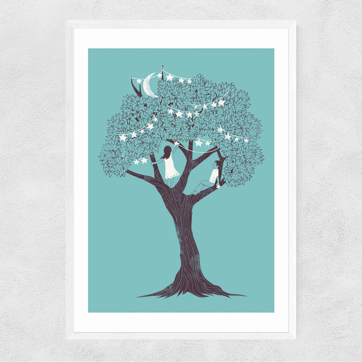 I saw Stars Narrow White Frame