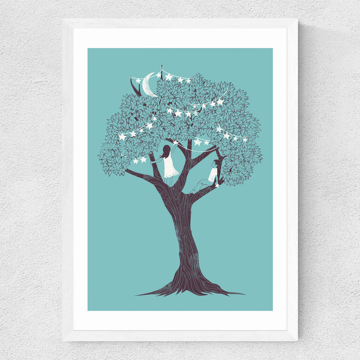 I saw Stars Medium White Frame