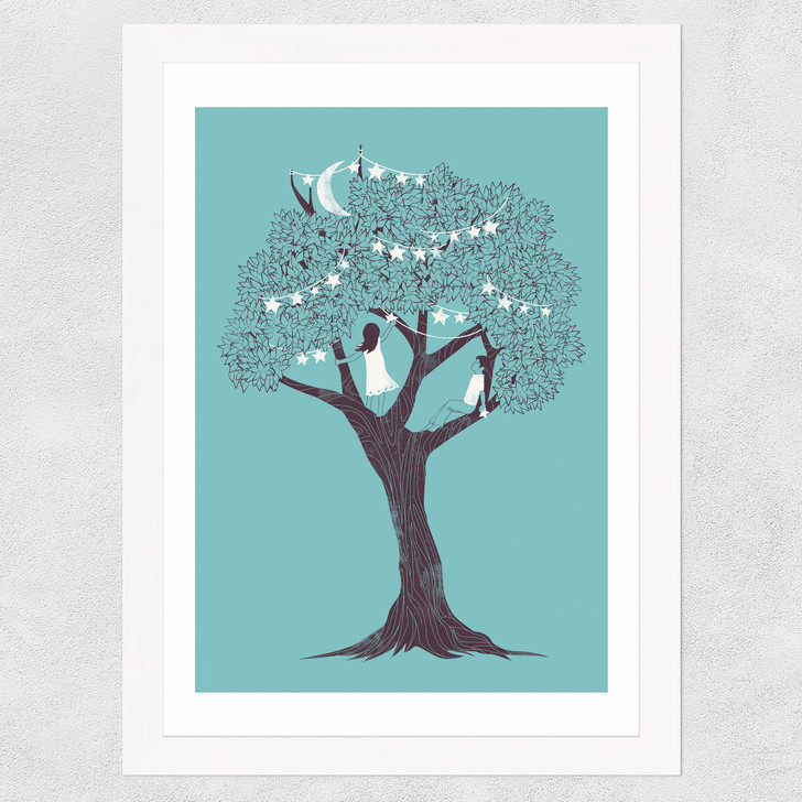 I saw Stars Wide White Frame