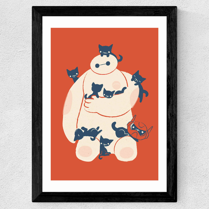 Kittens Wide Black Frame