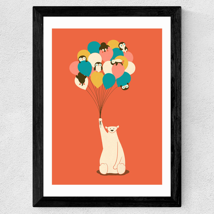 Penguin Bouquet Wide Black Frame