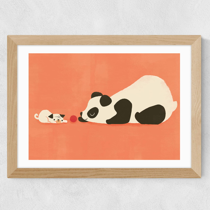 Pug and Panda Wide Oak Frame