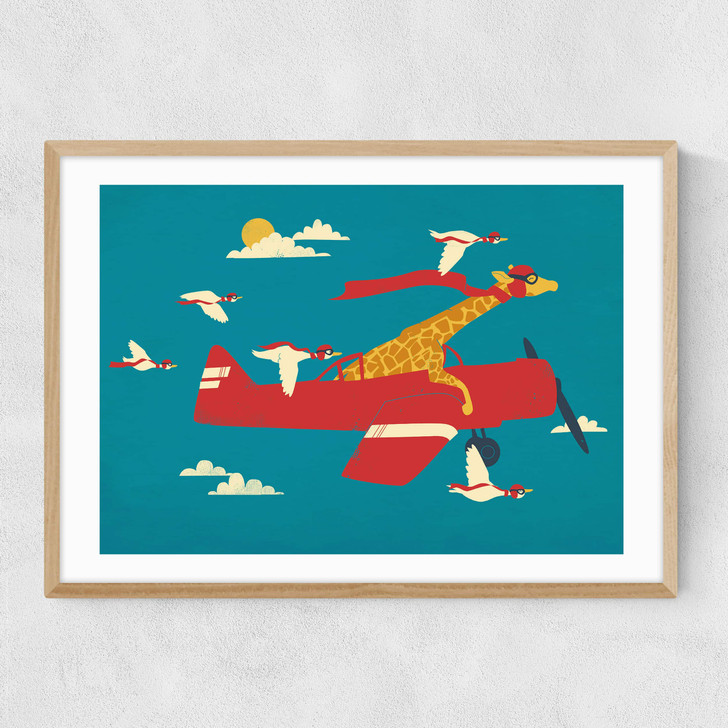 Red Barons by Jay Fleck Narrow Oak Frame Red Barons by Jay Fleck Narrow Oak Frame