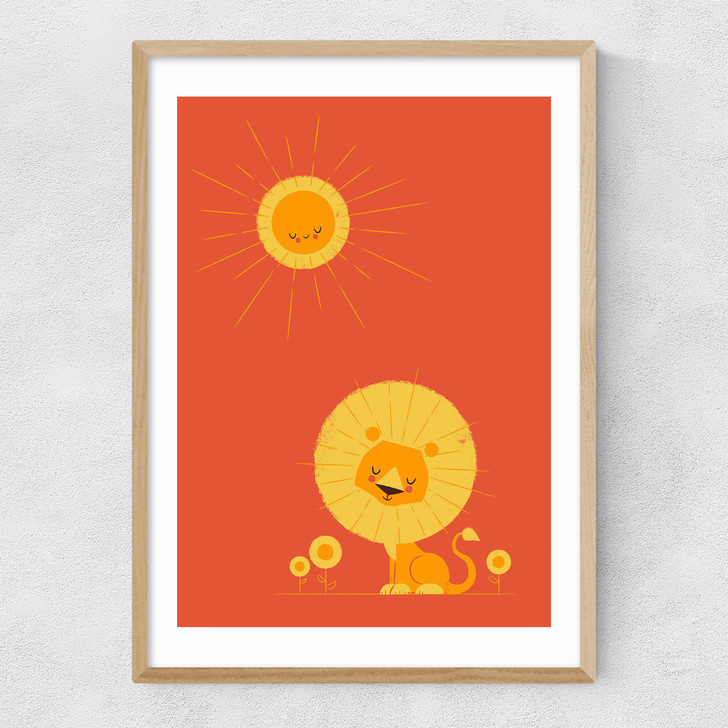 Who Loves The Sun Red Narrow Oak Frame Who Loves The Sun Red Narrow Oak Frame