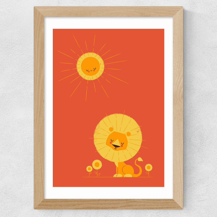 Who Loves The Sun Red Wide Oak Frame Who Loves The Sun Red Wide Oak Frame