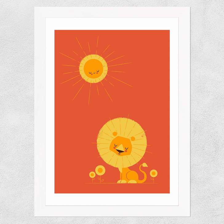 Who Loves The Sun Red Wide White Frame Who Loves The Sun Red Wide White Frame