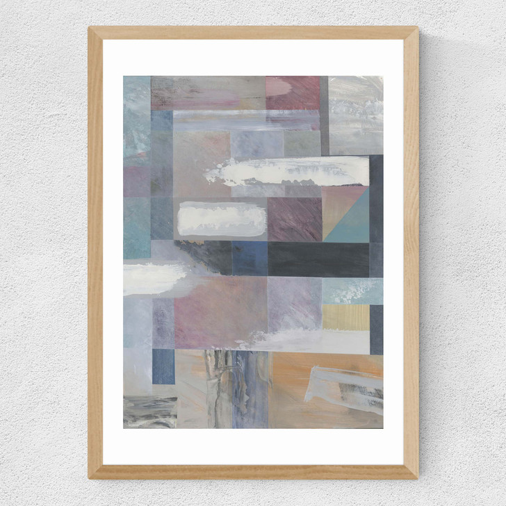 Painterly Abstract I Medium Oak Frame